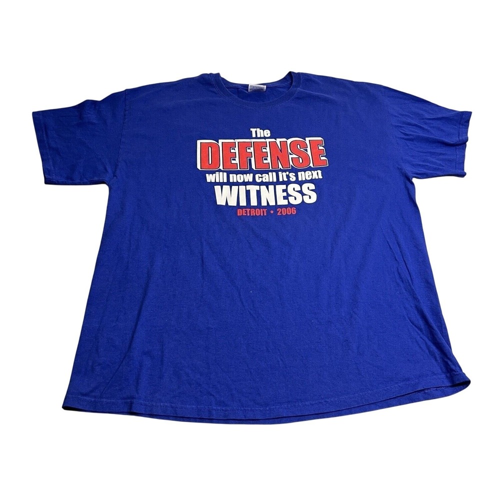 Vintage Y2K Detroit‎ Pistons T-Shirt Defense Will Now Call Its Next Witness 2XL